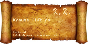 Krauss Klára névjegykártya