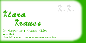 klara krauss business card